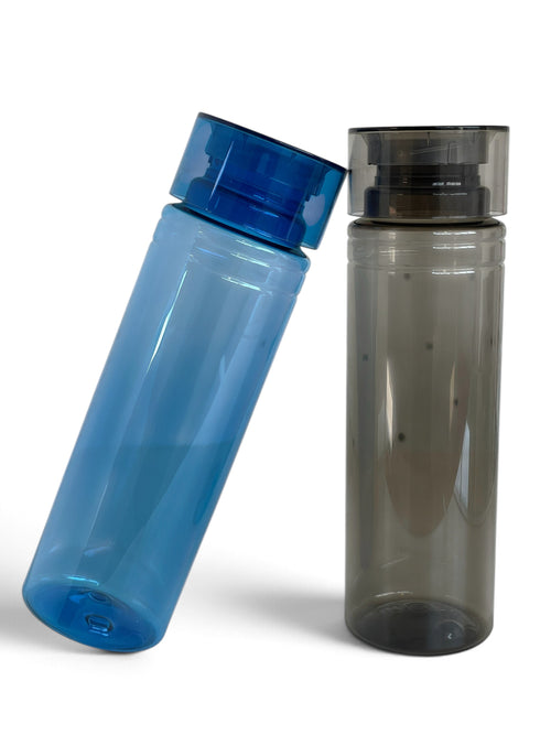 Cilindro monocromático Lake de 850 ml en plástico PET con cuerpo y tapa de rosca Twist-Off del mismo color personalizado en Toluca y Metepec.