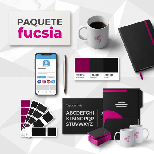 Paquete Fucsia - Branding integral prémium, logotipo corporativo, redes sociales y artículos institucionales en Metepec | Personálika