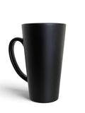 Vaso latte cónico mágico de 415 ml en cerámica mate que revela diseño personalizado con líquido caliente en Toluca y Metepec.